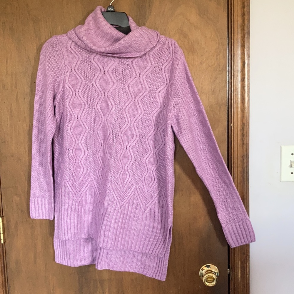 Sonoma sweater cowlneck supersoft tunic lavender casual boho office M - Picture 12 of 17